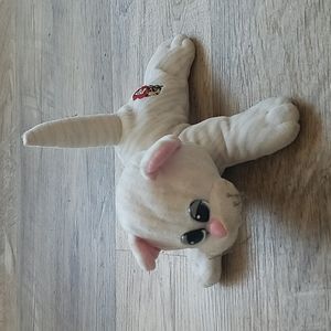 Vintage 80s Pound Puppies Mini White Plush Cat